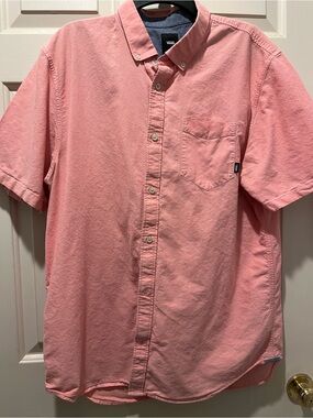 Vans Men's Short-Sleeve Button-Up Shirt - Red
